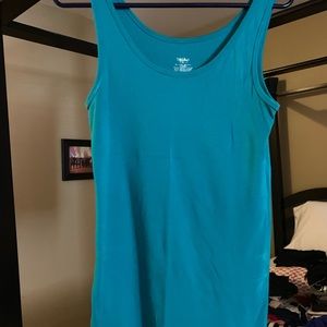 Two blue tank tops